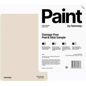 Hemway Chalk Based Furniture Paint A5 Sample, Light Cream, Peel & Stick