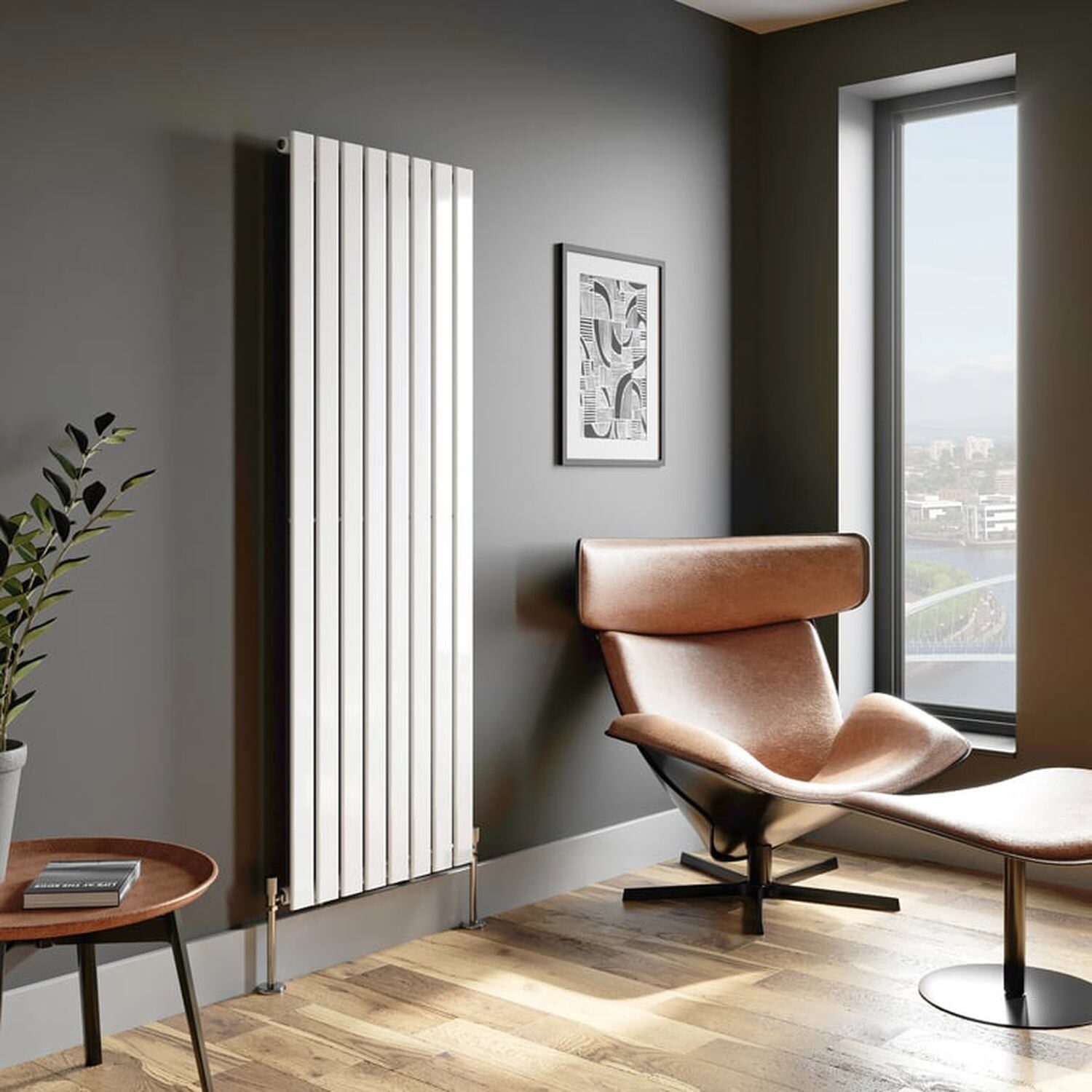 Temprazo Horizontal Single Flat Panel Designer Radiator - 600 X 605Mm White - White / 1800Mm / 605Mm / 52Mm