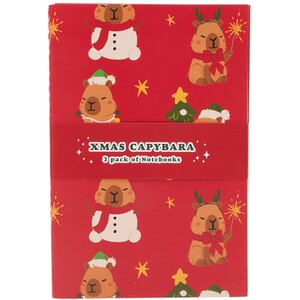 Pack of 3 Xmas Capybara Notebooks