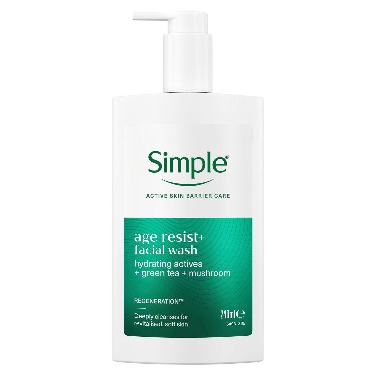 Simple Age Resist+ Facial Cleanser Anti-Ageing Hydrating Face Wash, 240Ml - White - Image 7