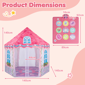 Kids Play Tent with Dance Mat Playhouse With Mesh Fabric