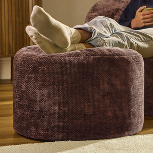 icon Milano Woven Chenille Footstool, Mulberry
