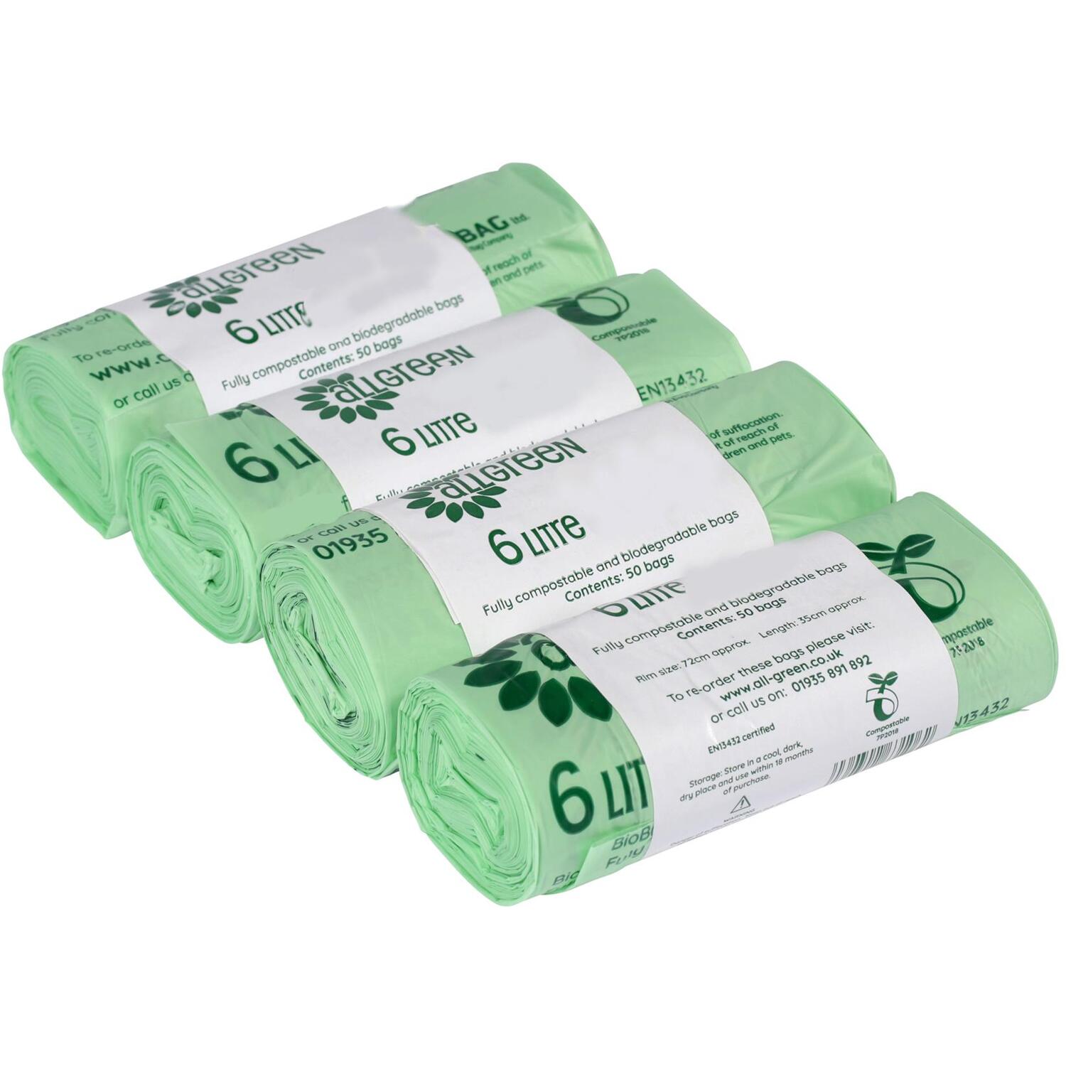 All-Green 6 Litre Compostable Food Waste Bin Liners - Green / 4 - Image 2