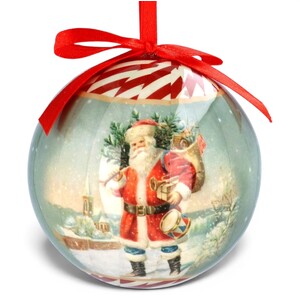 Paper Wrapped Santa Claus Christmas Tree Bauble