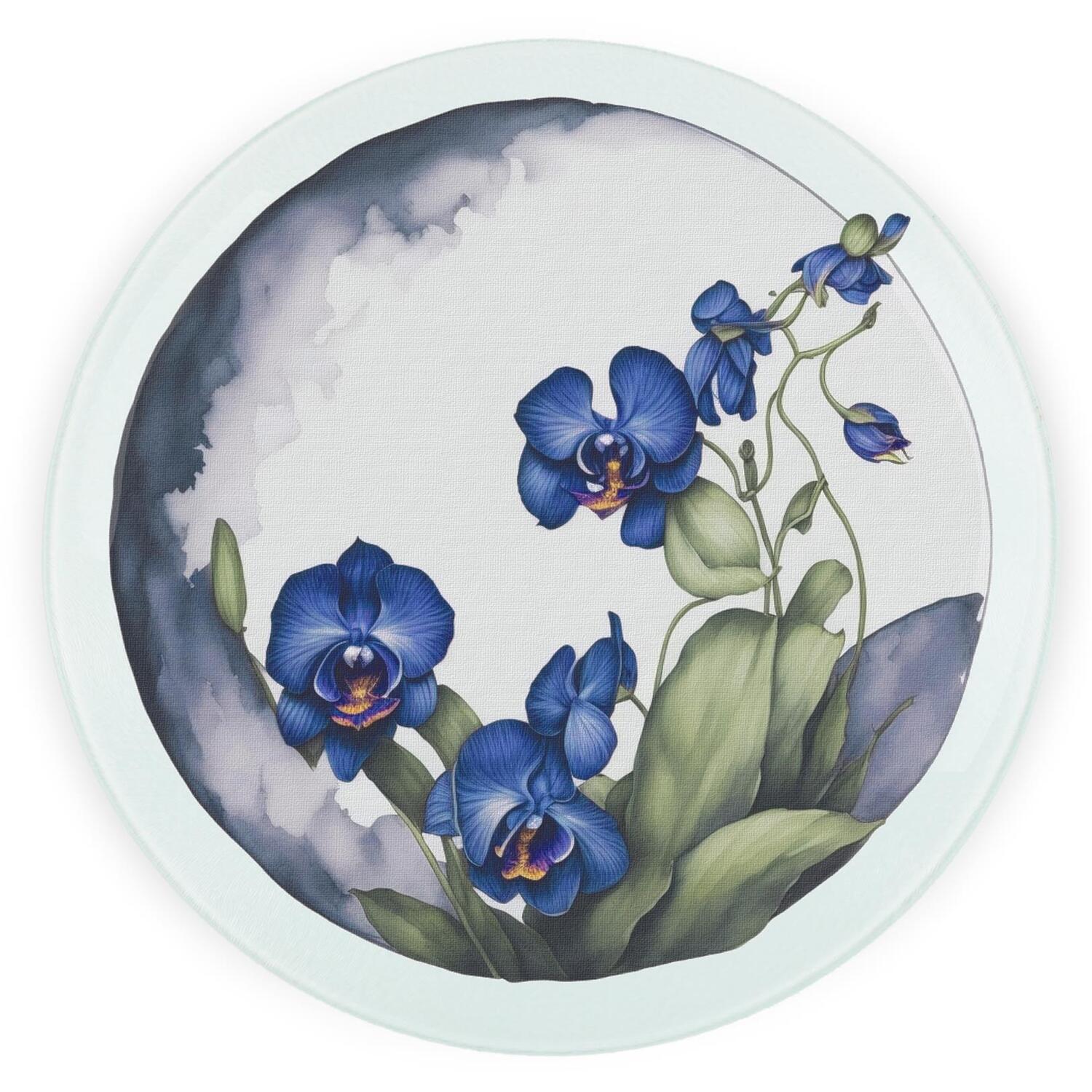 Image of Orchids Round Worktop Protector - Textured&hellip;