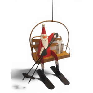 Santa on Chair Lift Christmas Tree Decoration