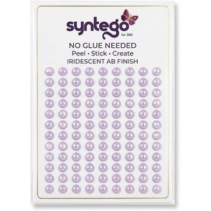 Pack of 400 AB Purple Self Adhesive Round Pearl Beads
