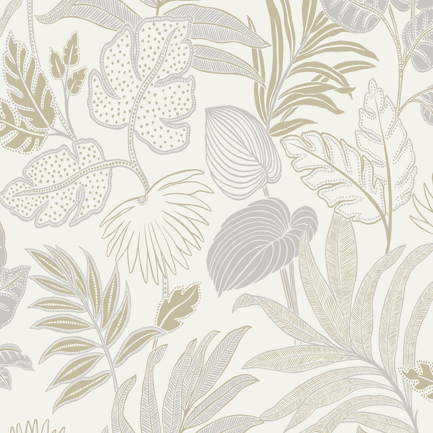 Grandeco Botanical Leaves Textured Neutral Wallpaper Cream - Image 4