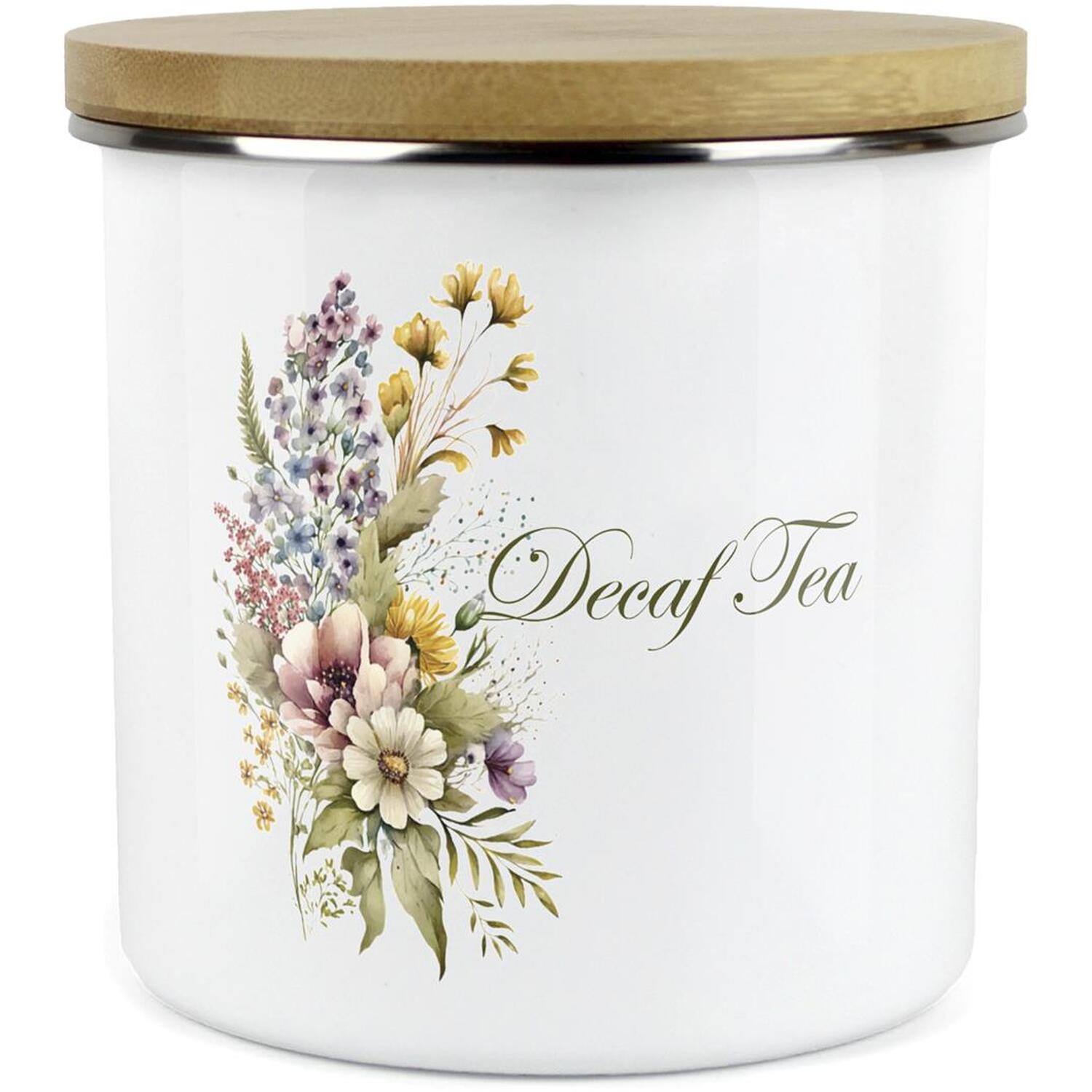 Purely Home Floral Bouquet Large Kitchen Storage Canister - White