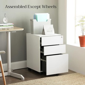 SONGMICS Mobile File Cabinet, Office Cabinet with Wheels and Lock