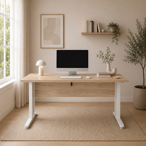 Oak / White Legs Prima Desk shot 17554209