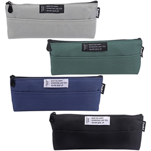 Simple Style Coloured Student Pencil Case with Zipper