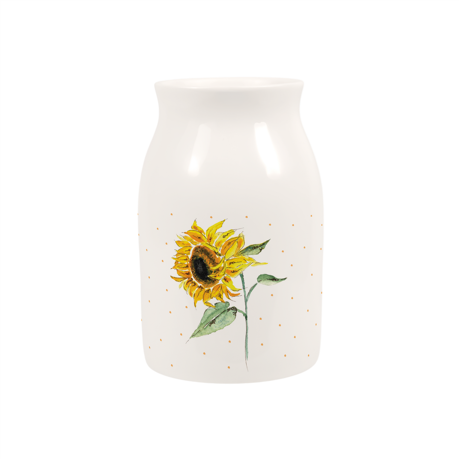 Watercolour Sunflower Small Porcelain Vase - Yellow