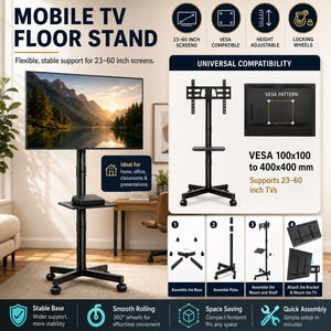 Mobile TV Stand on Wheels