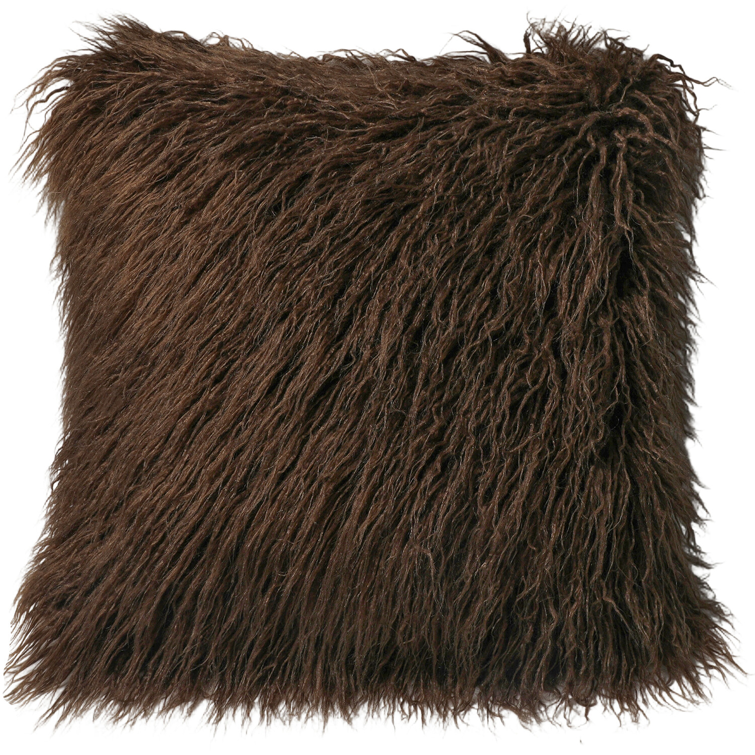 Mongolian Faux Fur Cushion - Mocha