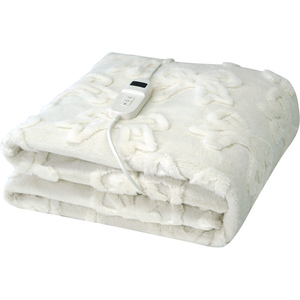 Bow Faux Fur Heated Electric Throw