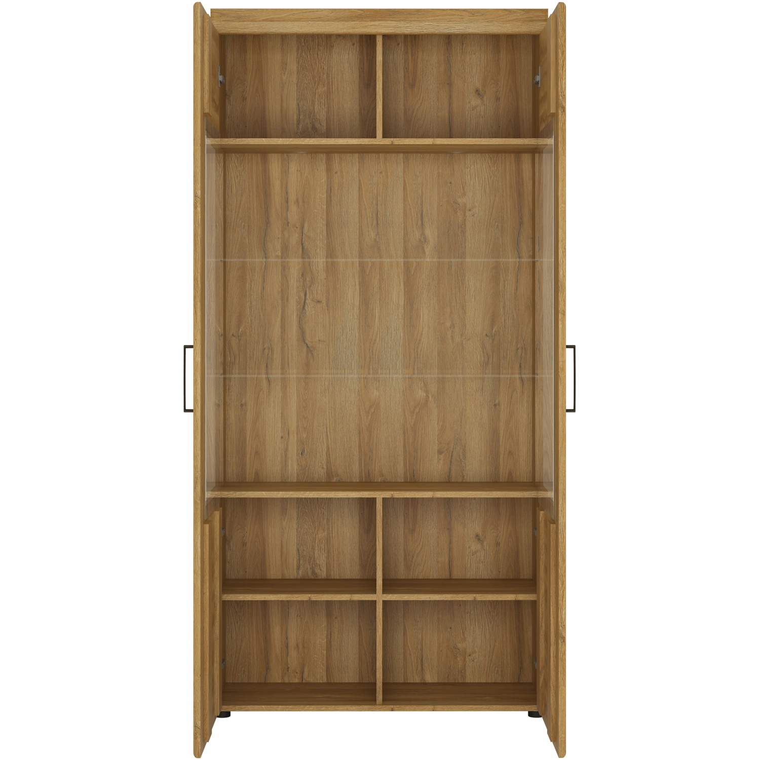 B&Q - Cortina Tall Wide 2 Door Glazed Display Cabinet In Grandson Oak - Image 3