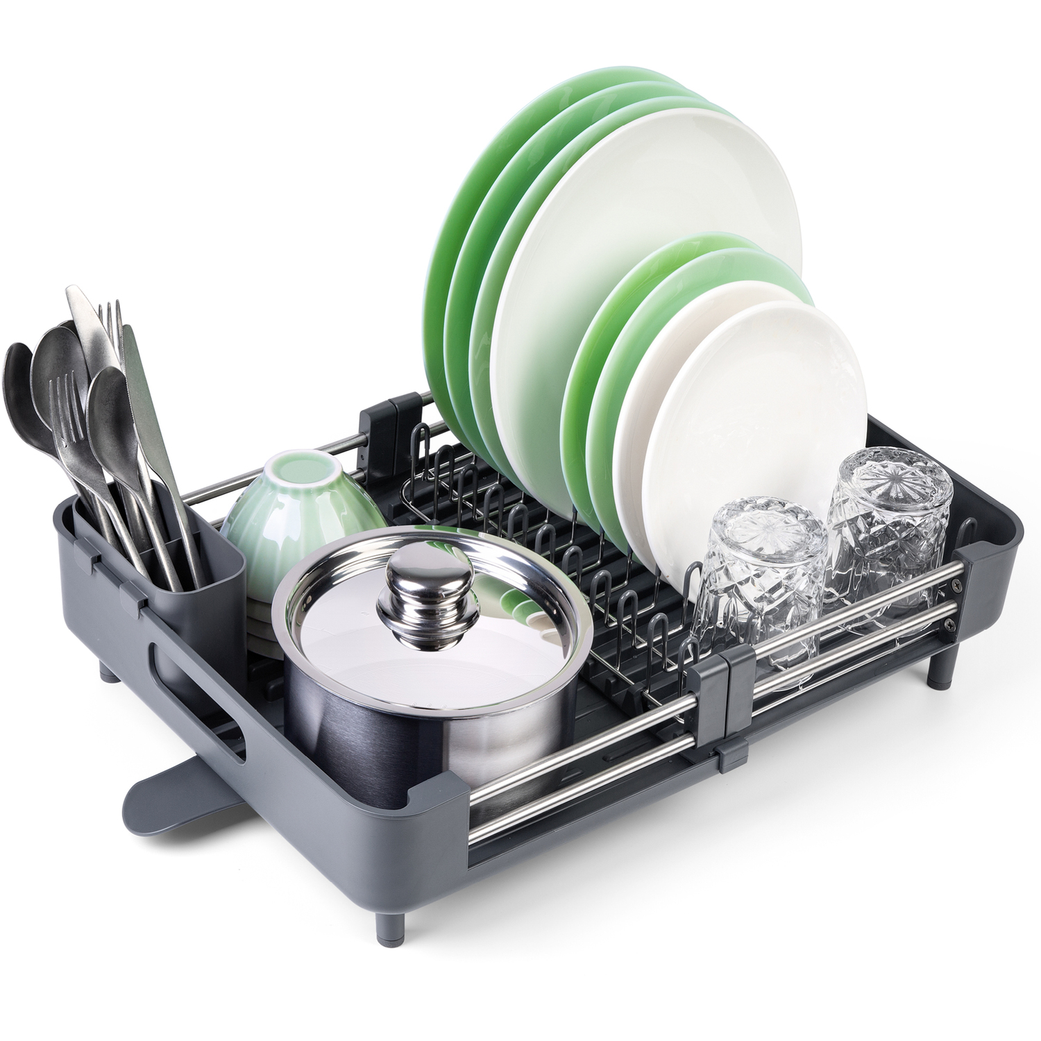 Image of Extendable Dish Rack Drainer - Grey