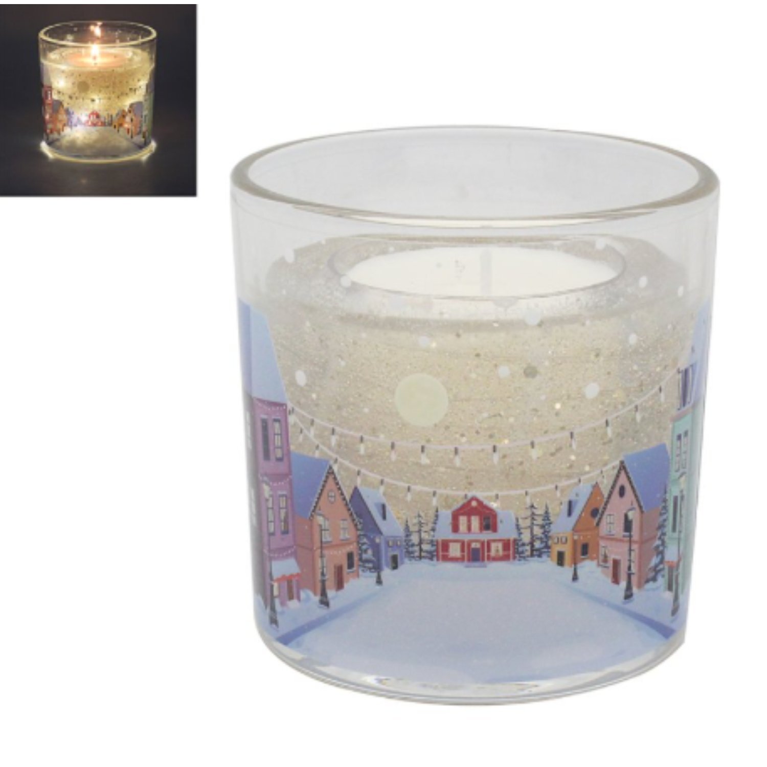 Gel Candle LED Light Multicolour Christmas Pack of 3 - Grey