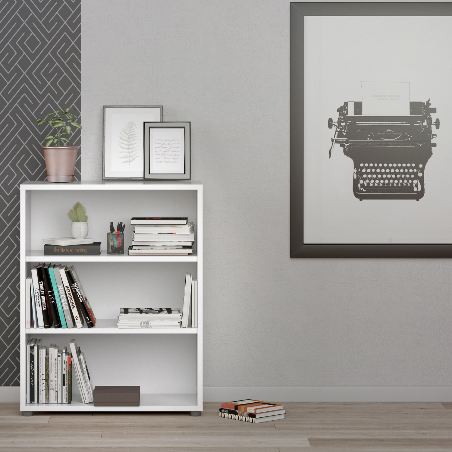 Furniture To Go White Prima Bookcase 2 Shelves In - Wood - 1 - Image 3