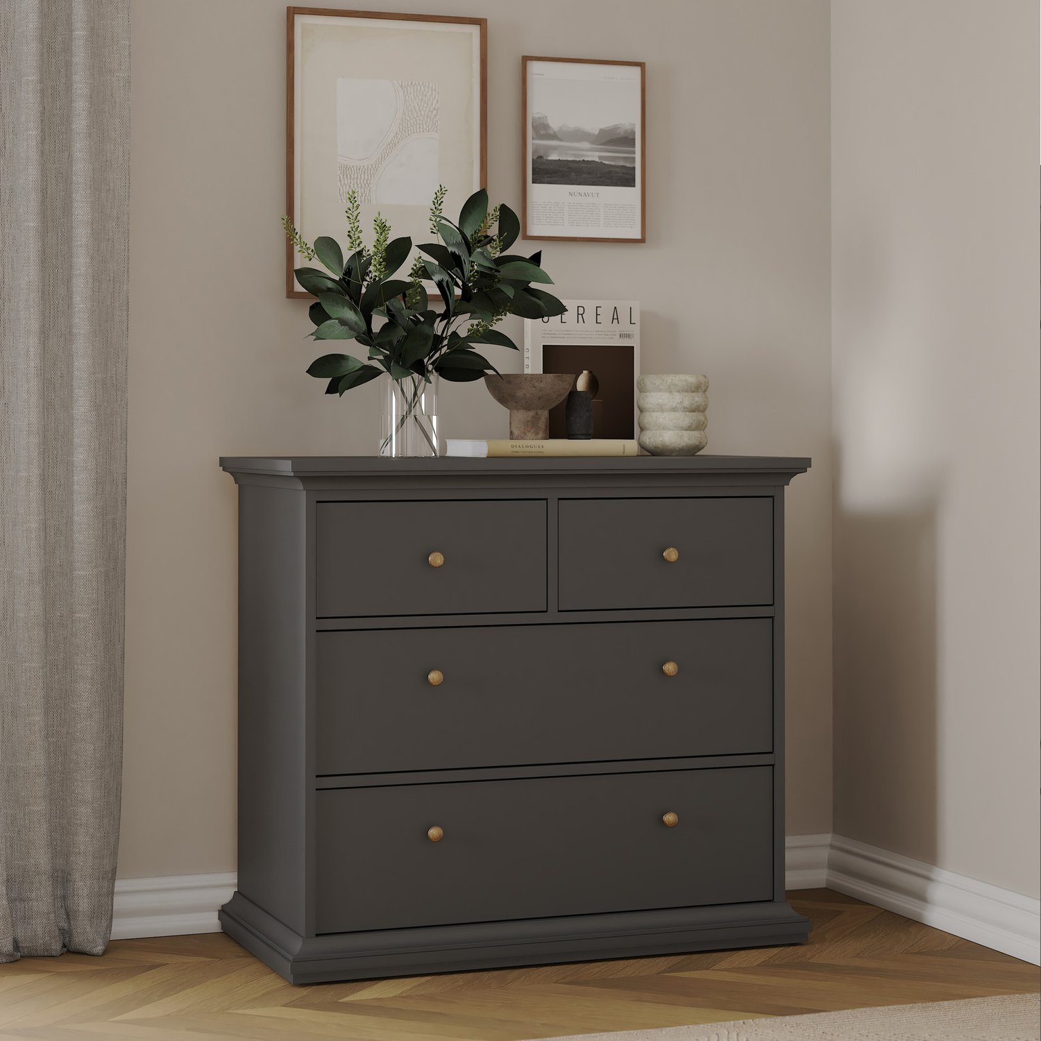 Rackhams Grey Paris Chest Of 4 Drawers In Matt - Matt - Melamine - Image 5