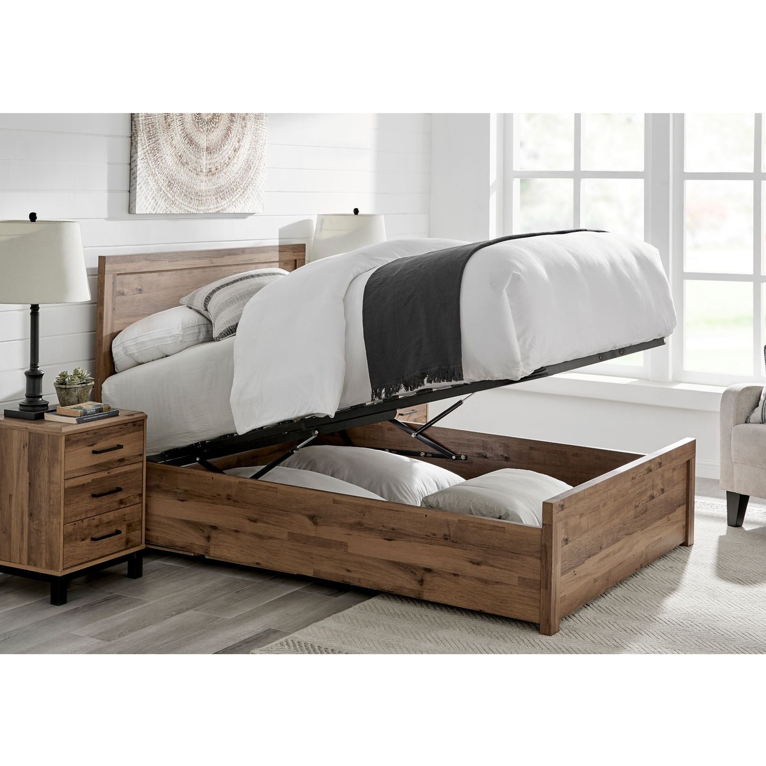  - Brookes Wooden Ottoman Storage BedDouble 4Ft6 Ottoman Only - Image 3