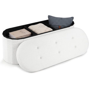 Costway Folding Teddy Boucle Footrest