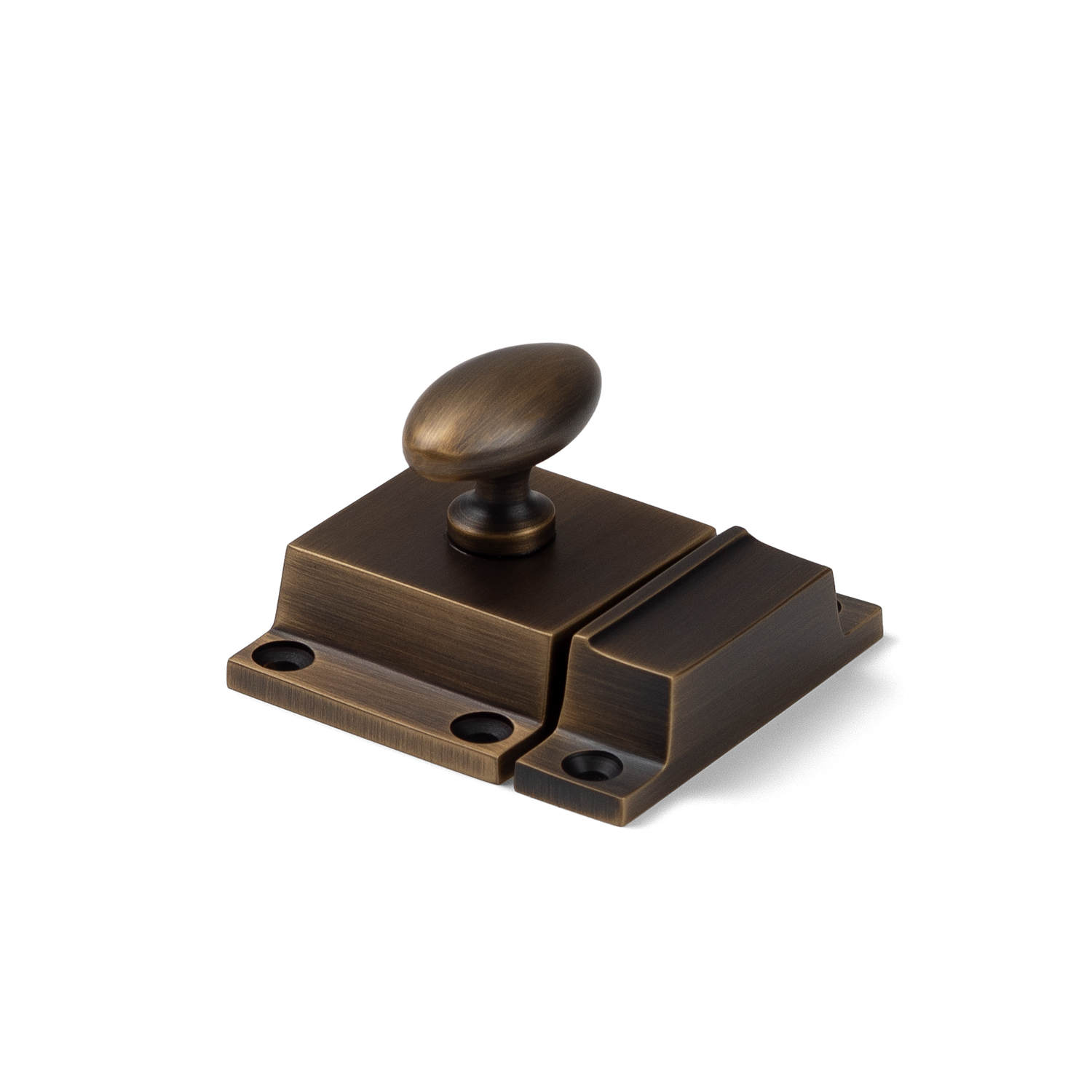 Antique Brass Oval Turn Cabinet Latch - Image 2