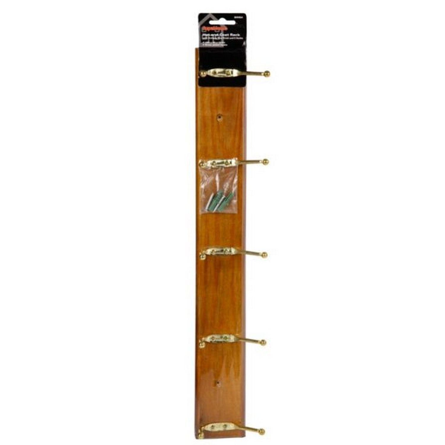 Supahome Antique Look Pine Coat Rack - Brown/Gold