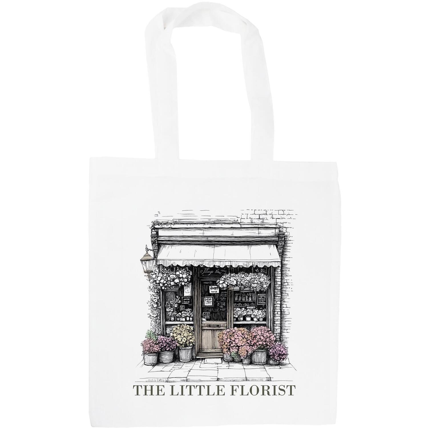 Purely Home Little Florist Shopping Tote Bag - White