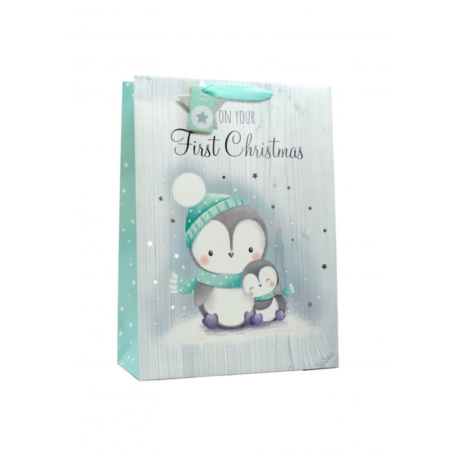  - Baby's First Christmas Extra Large Bag 5 PackPale Blue Gift Bag - Image 3