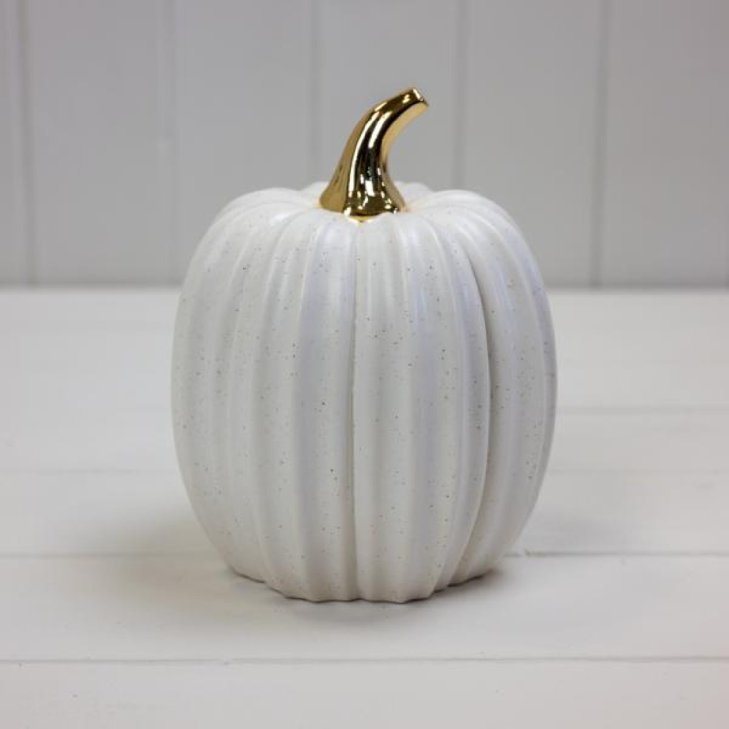  - Contemporary White Ceramic Pumpkin - Image 3