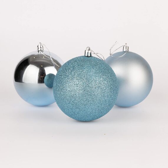 Shatchi Light Blue PVC Christmas Baubles - 60cm / 240cm / 18