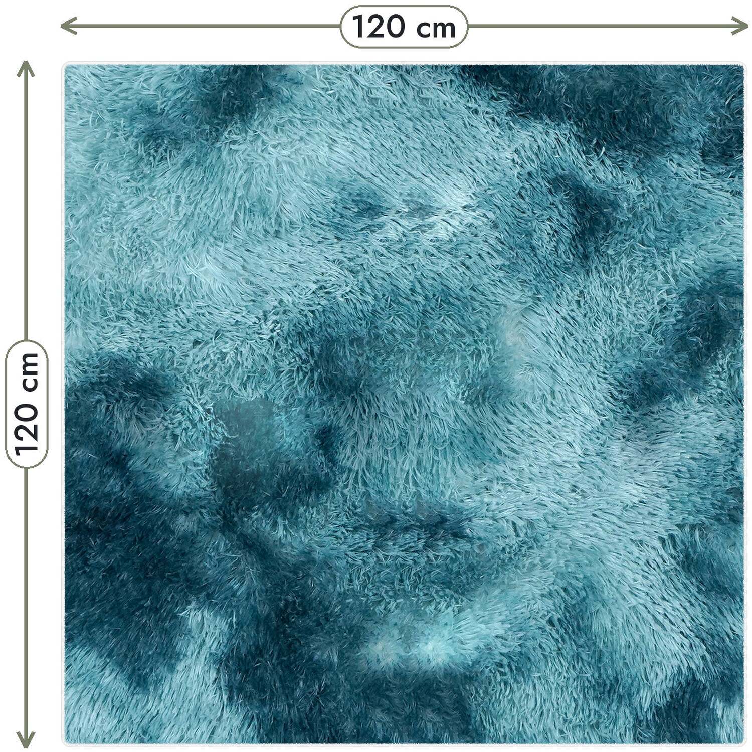 The Rugs Lush Shaggy Duck Egg Blue Rug - Duck Egg Blue / 120Cm / 0.37Kg