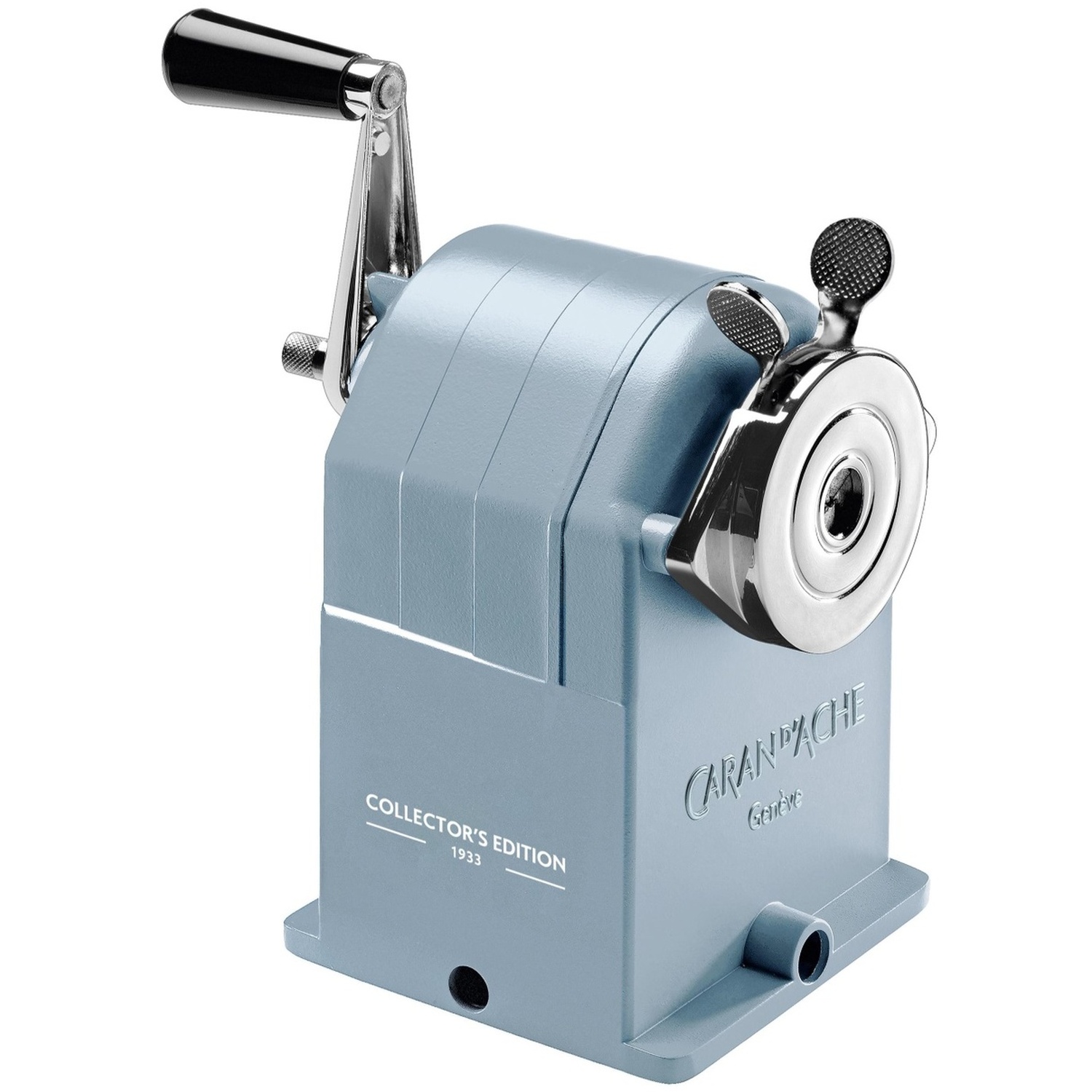 Caran D'ache 1933 Desktop Crank Pencil Sharpener Alpine Frost - Glacier Blue