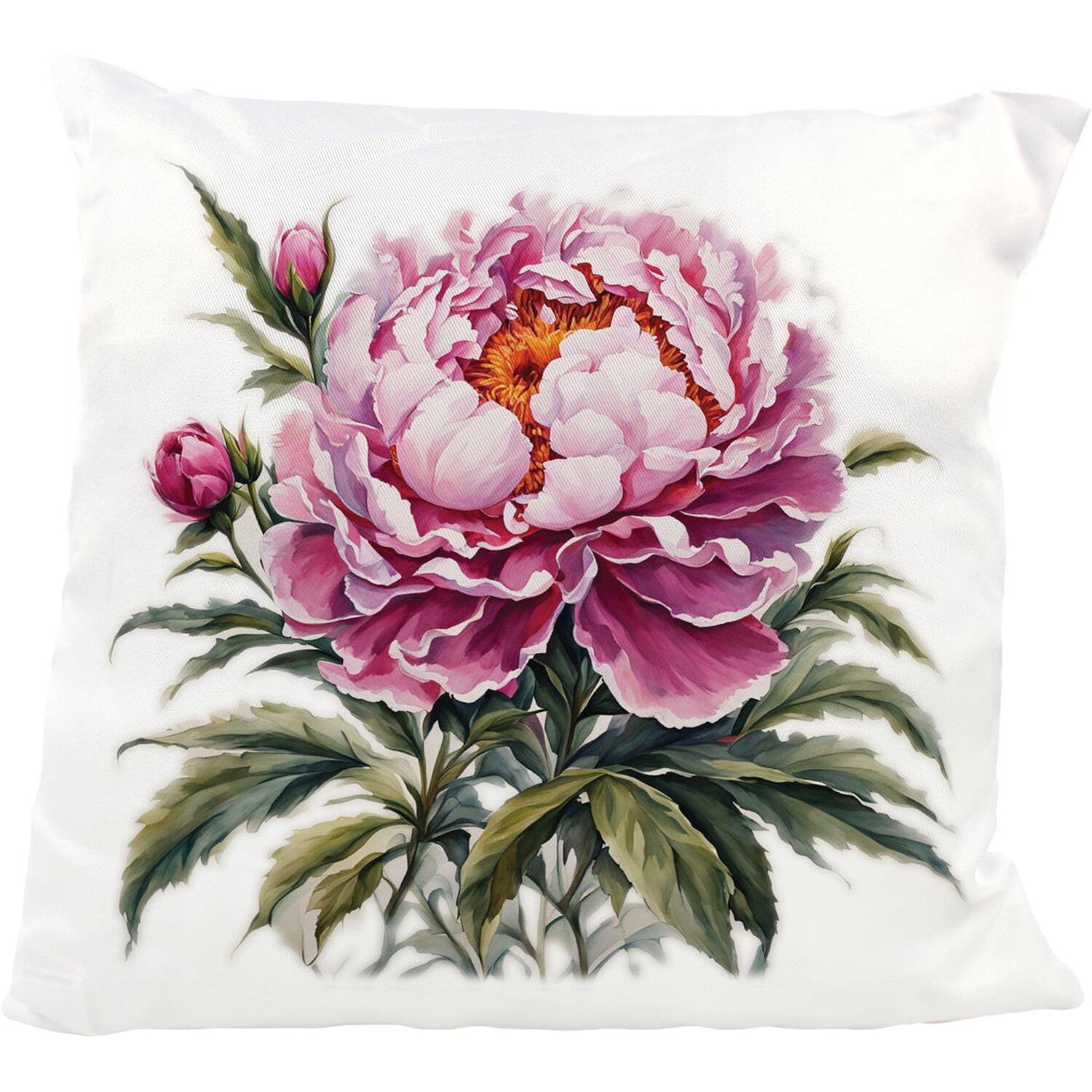 Purely Home Garden Watercolours Peony Cushion - Multi