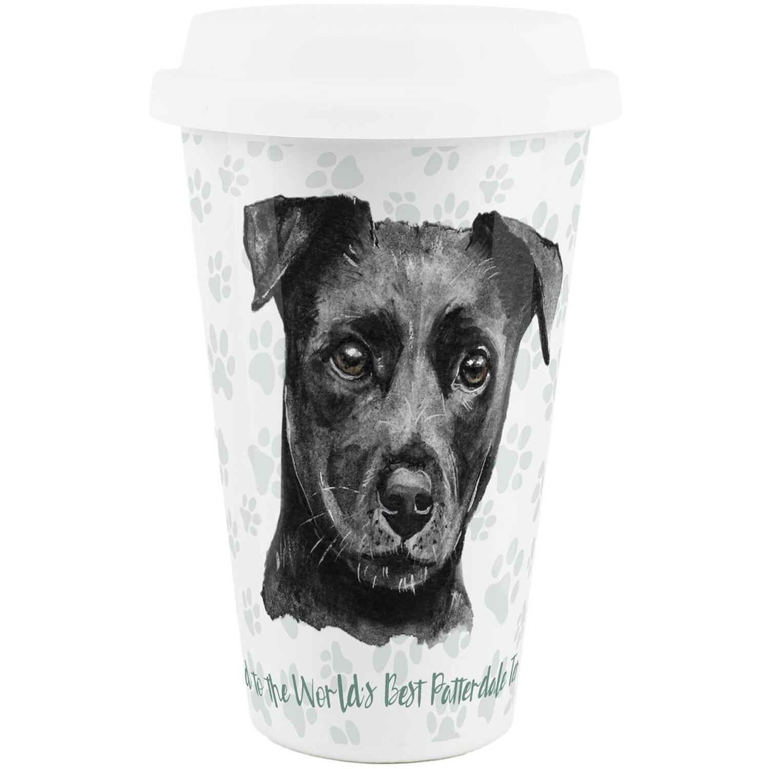 Patterdale Terrier Dog Dad Ceramic Travel Mug - Novelty Dog Reusable Cup Gift - Image 2
