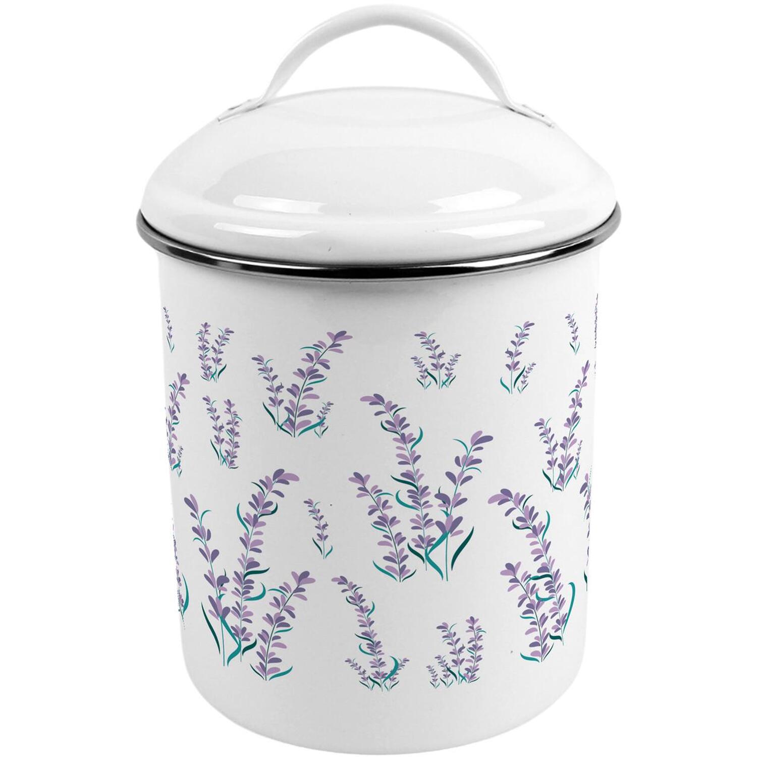 Purely Home Pretty Peonies Canister - Metal Kitchen Storage Container - Peach