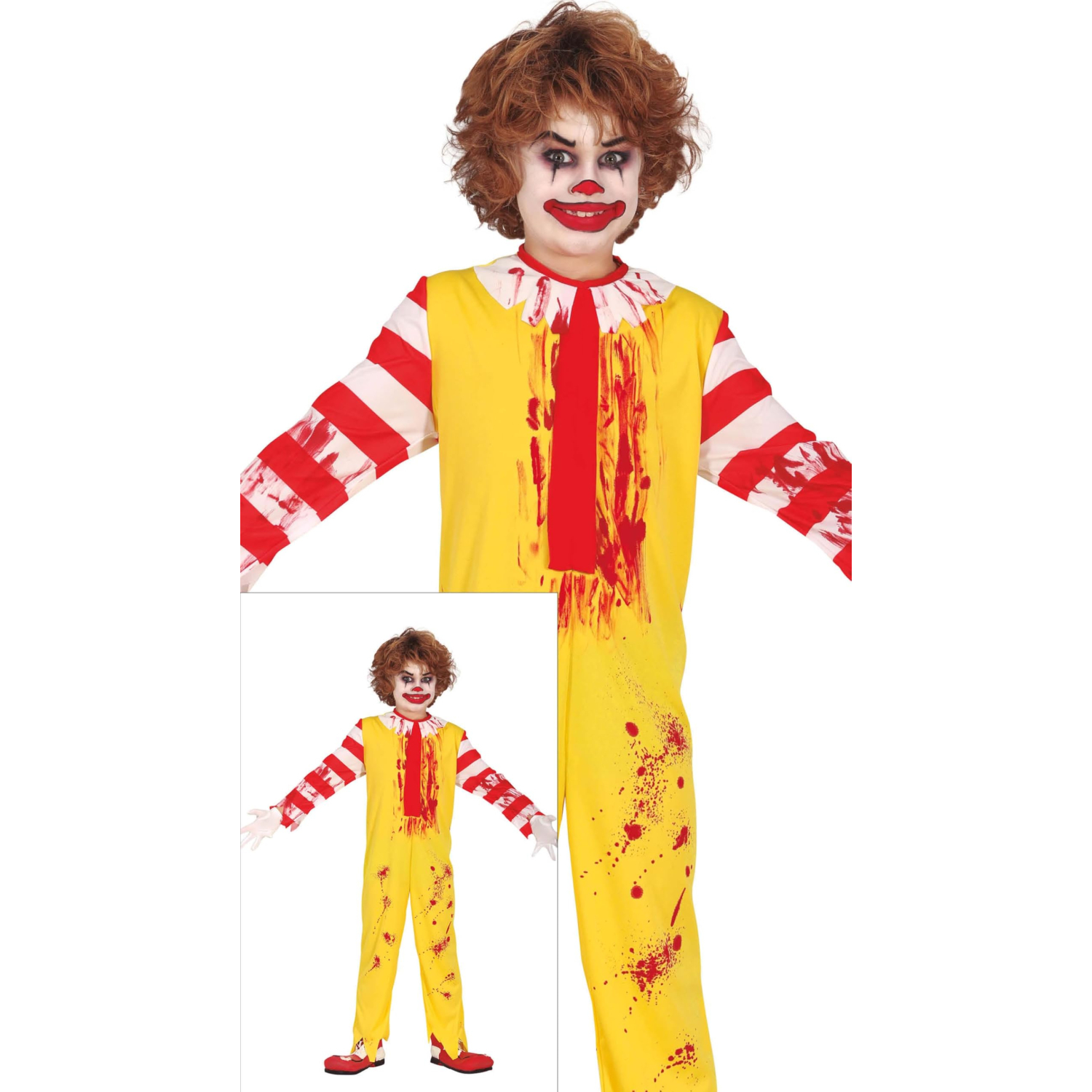 Fiestas Guirca Children's Red Burger Clown Onesie Halloween Costume