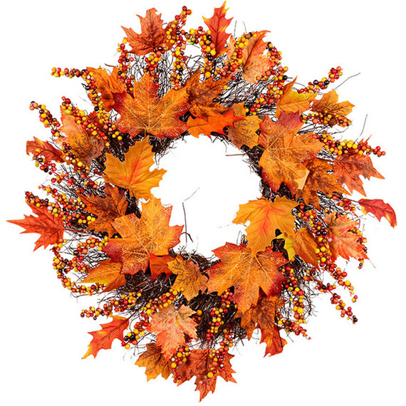 Artificial Autumn Wreath with LED