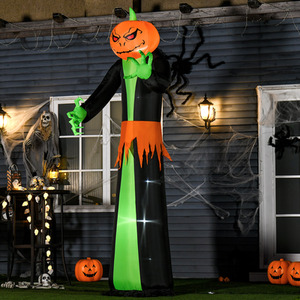 HOMCOM 2.7m Inflatable Halloween Pumpkin with Build-in LED