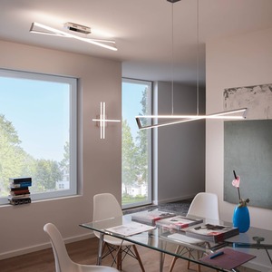 Grey Eglo Lasana 1 LED Criss-Cross Chrome Ceiling Light shot 1364113