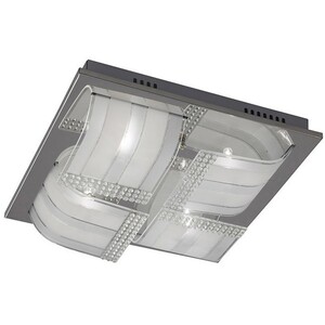 Charis Flush Ceiling Large 4 Light Polished Chrome, Glass, Crystal