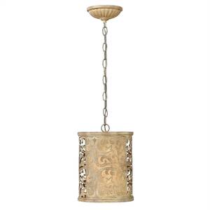 Carabel 1 Light Ceiling Mini Pendant Brushed Champagne, E27