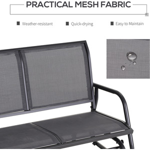 Grey Outsunny 2 Person Patio Glider Bench Swing Chair shot 1568916