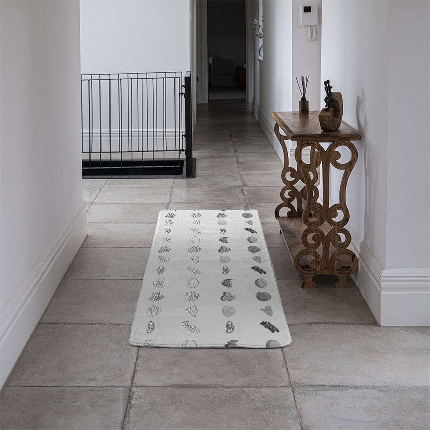 burger and sandwich icon Designer Runner Rug - Black