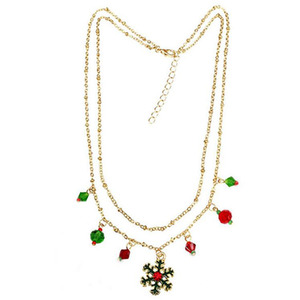 Christmas Snowflake Double Chain Necklace
