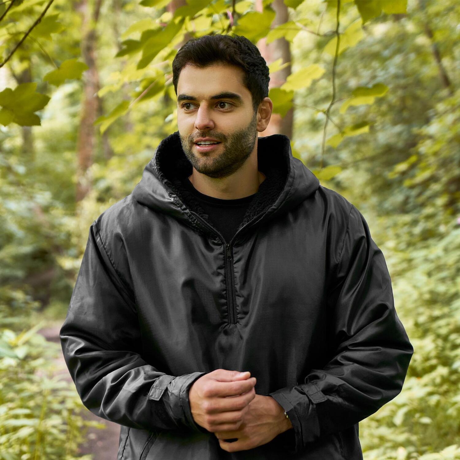 OHS Water Resistant Half Zip Hoodie Blanket Sherpa Lined Jacket Coat