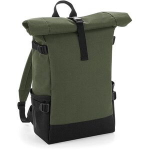 Block Roll-Top Backpack - OliveBlack
