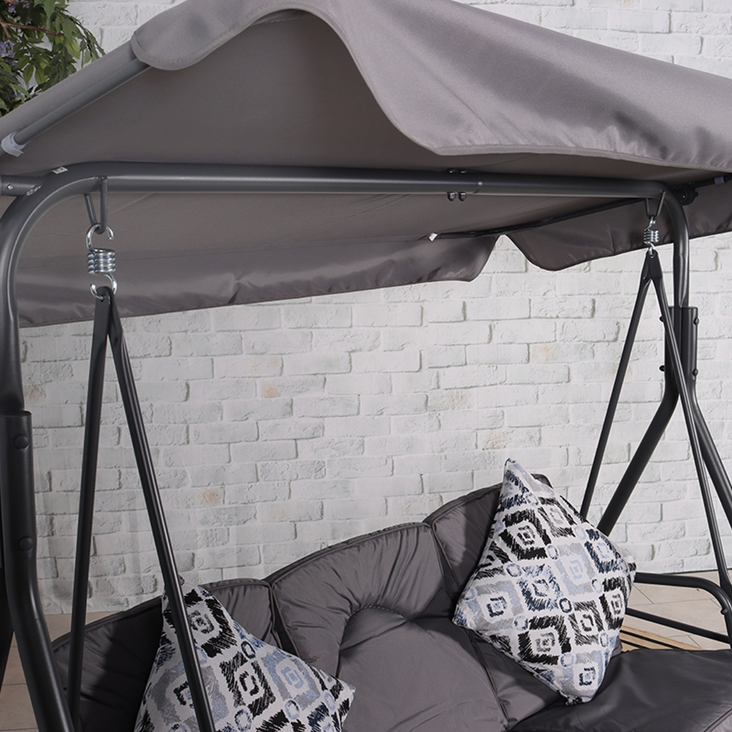 Cairo Charcoal Grey 3 Seat Swing Hammock - Grey